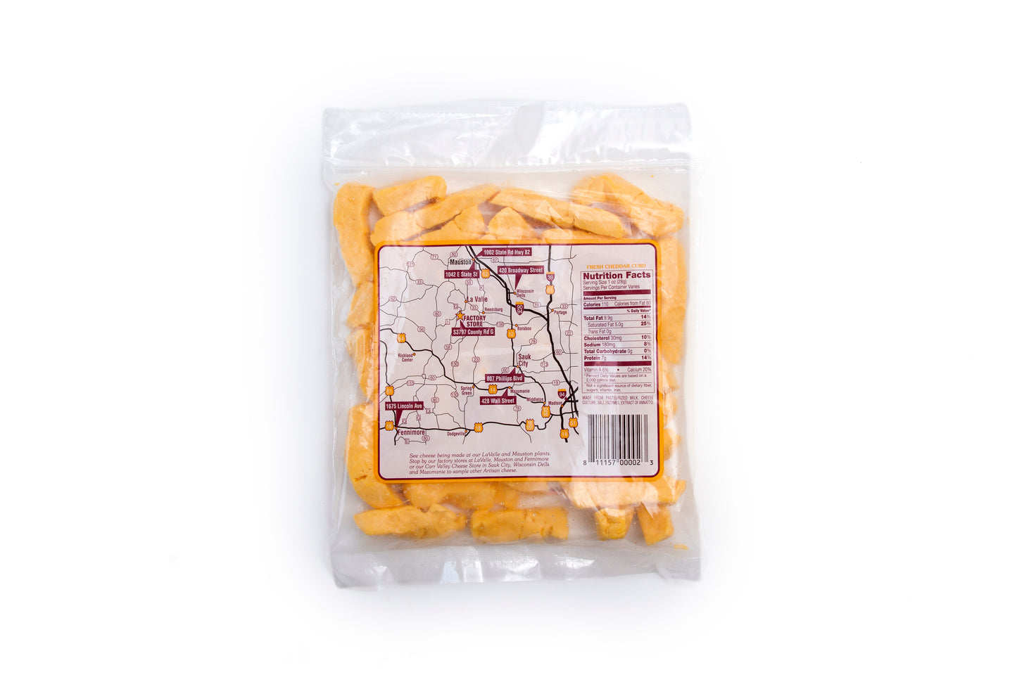 Yellow cheese curds from Carr Valley